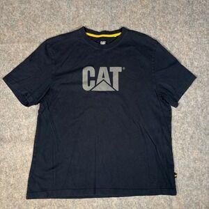 CAT T-Shirt Mens XL Black Short Sleeve Graphic Logo Cotton Tee Caterpillar Work